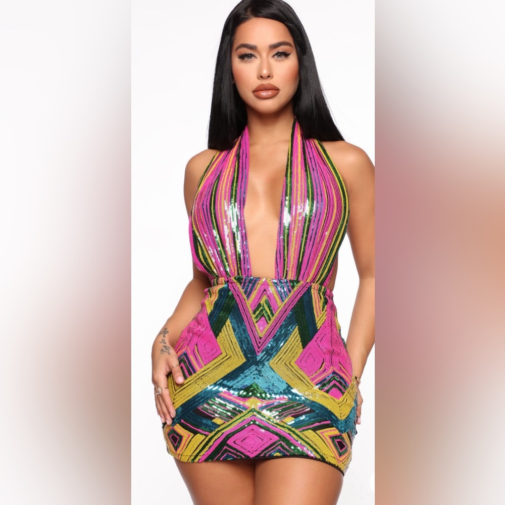 All Types Sequin Mini Dress - Multi
